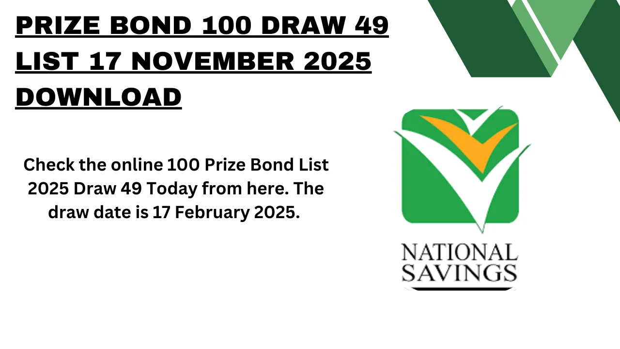 Prize Bond 100 Draw 49 Result 17 February 2025