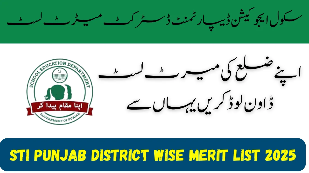STI Punjab District Wise Merit List 2025